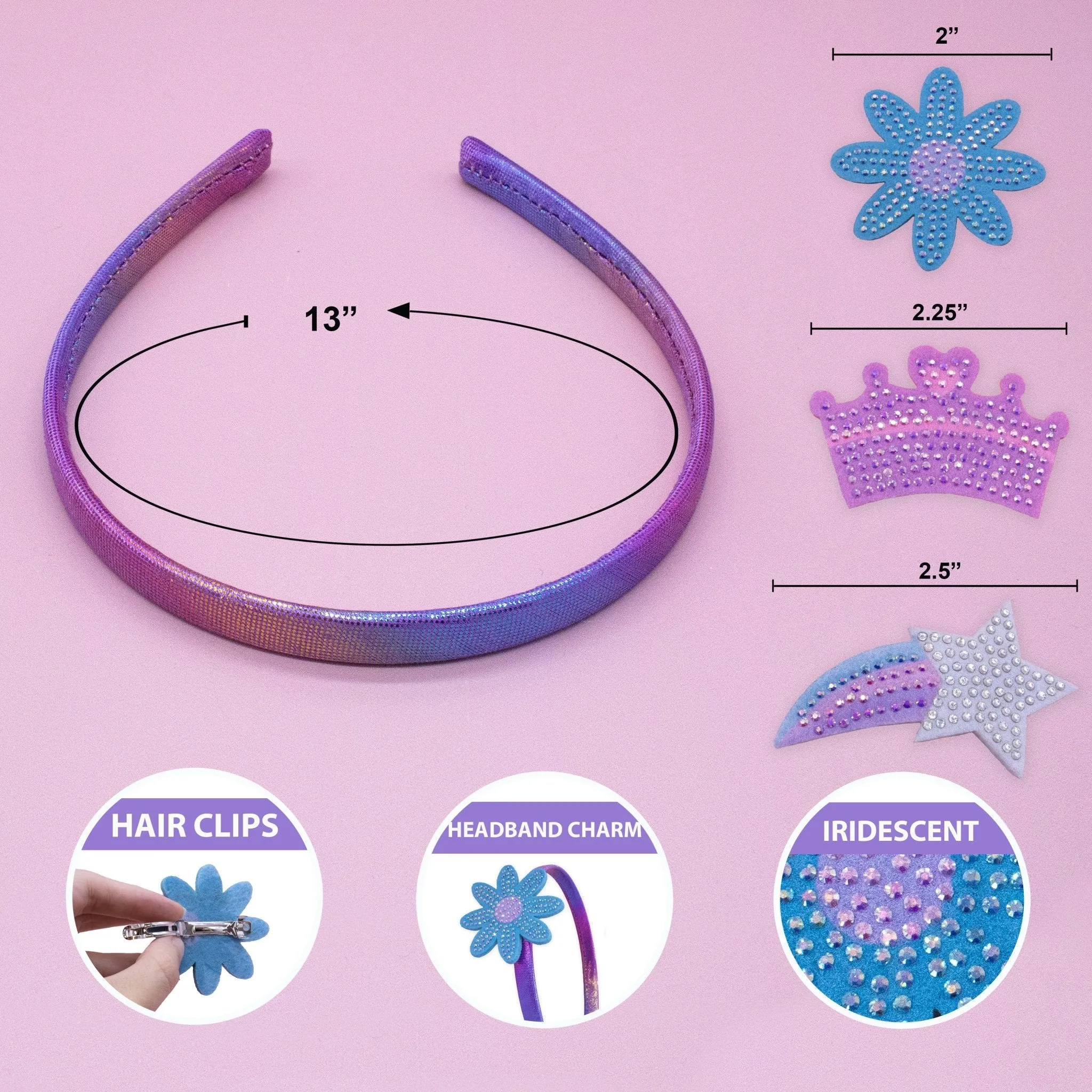 Interchangeable Charm Headband and Hair Clips