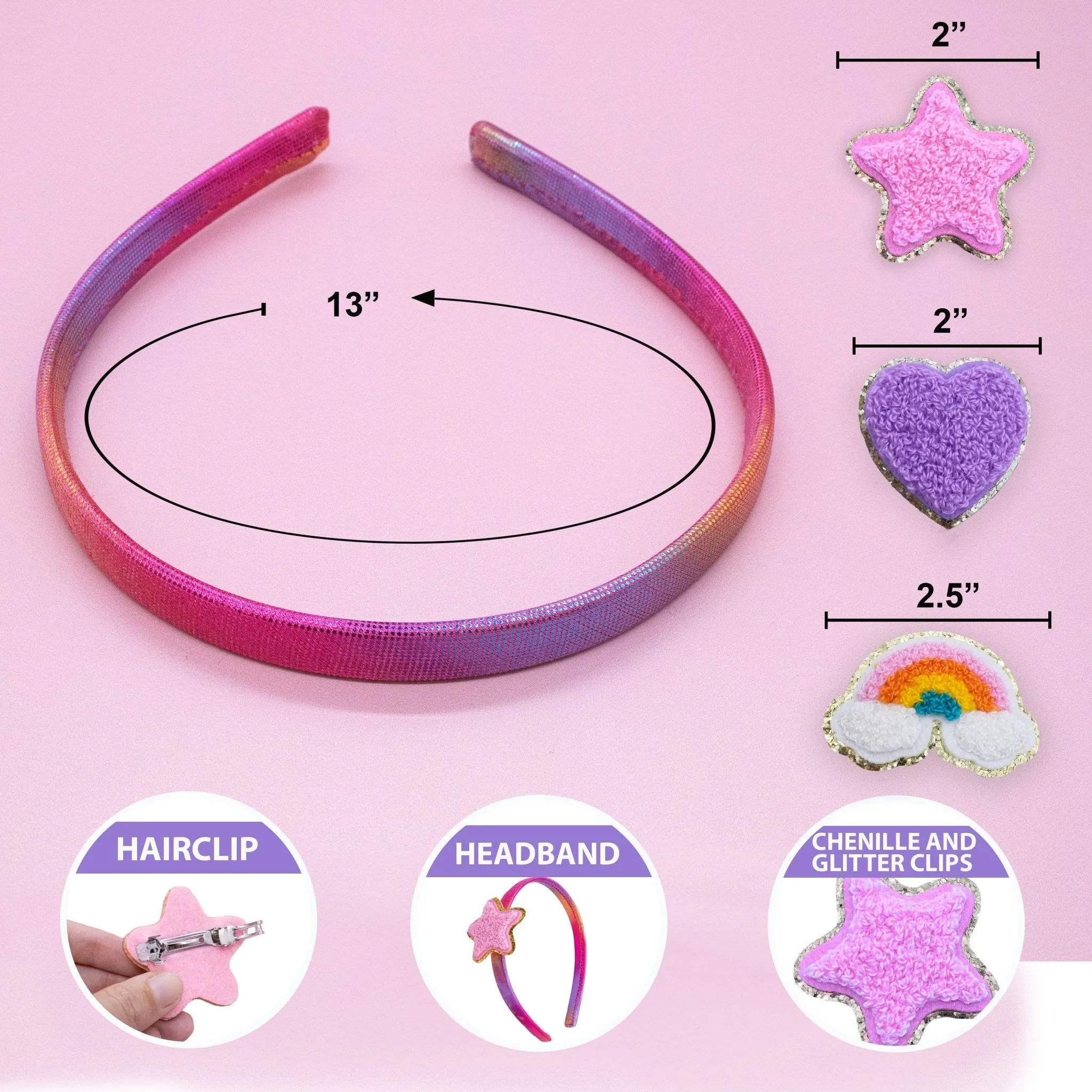 Interchangeable Charm Headband and Hair Clips