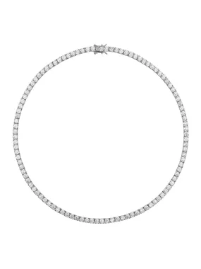 Kate Round Cut, Lab White Sapphire Silver Rivière Necklace