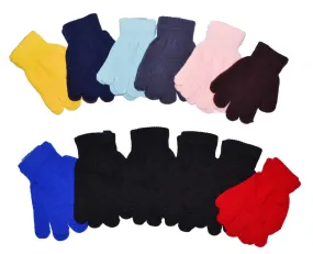 Kids Children Baby Boys Girls Knit Magic Solid Plain Gloves GA0808