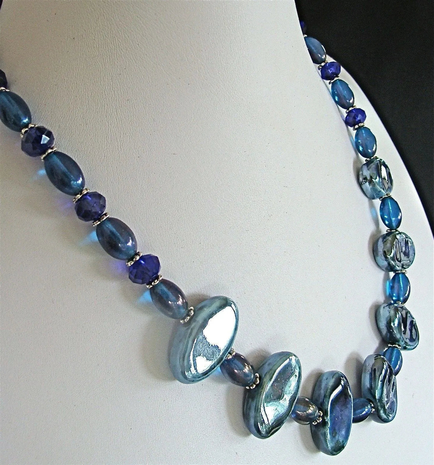 Kind of Blue: 18.5" Porcelain Bead Necklace