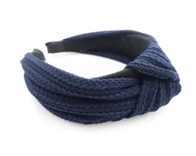 knit stripe top knot headband woman hairband