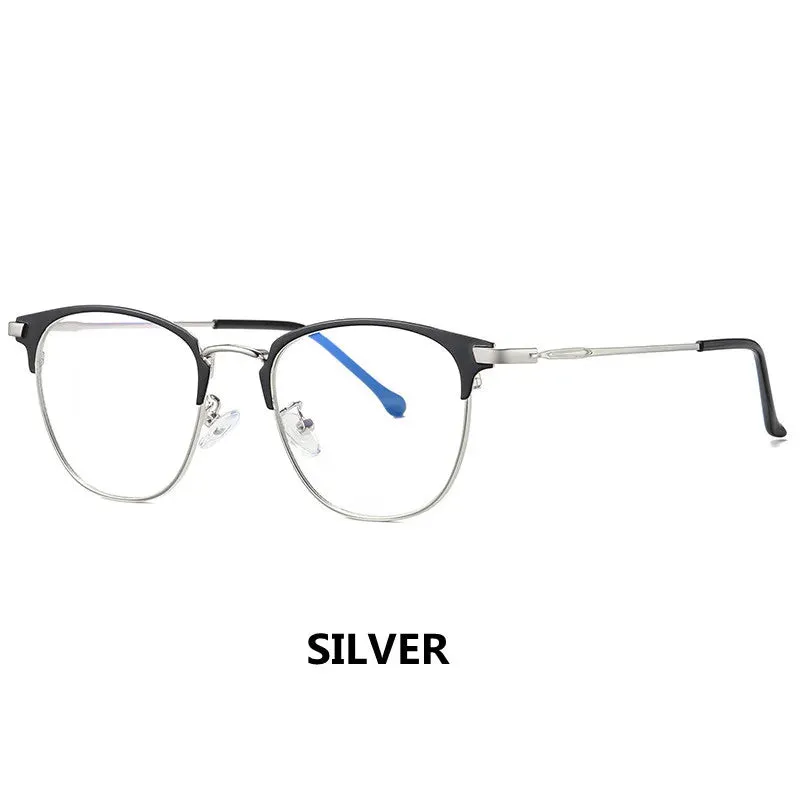 Kocolior Unisex Full Rim Square Alloy Acetate Hyperopic Reading Glasses 3389