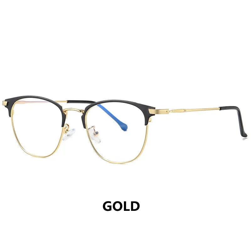 Kocolior Unisex Full Rim Square Alloy Acetate Hyperopic Reading Glasses 3389