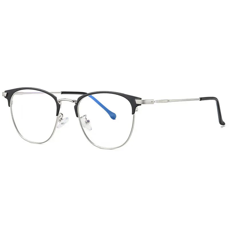 Kocolior Unisex Full Rim Square Alloy Acetate Hyperopic Reading Glasses 3389