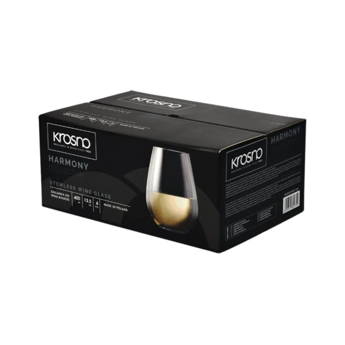 Krosno Harmony Stemless Wine Glasses 400ml (Set of 6)