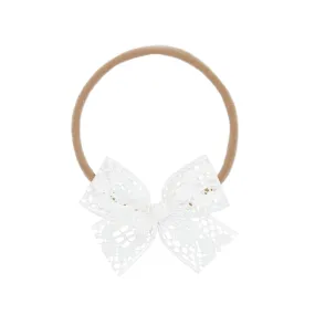 Lace Bow - White Headband