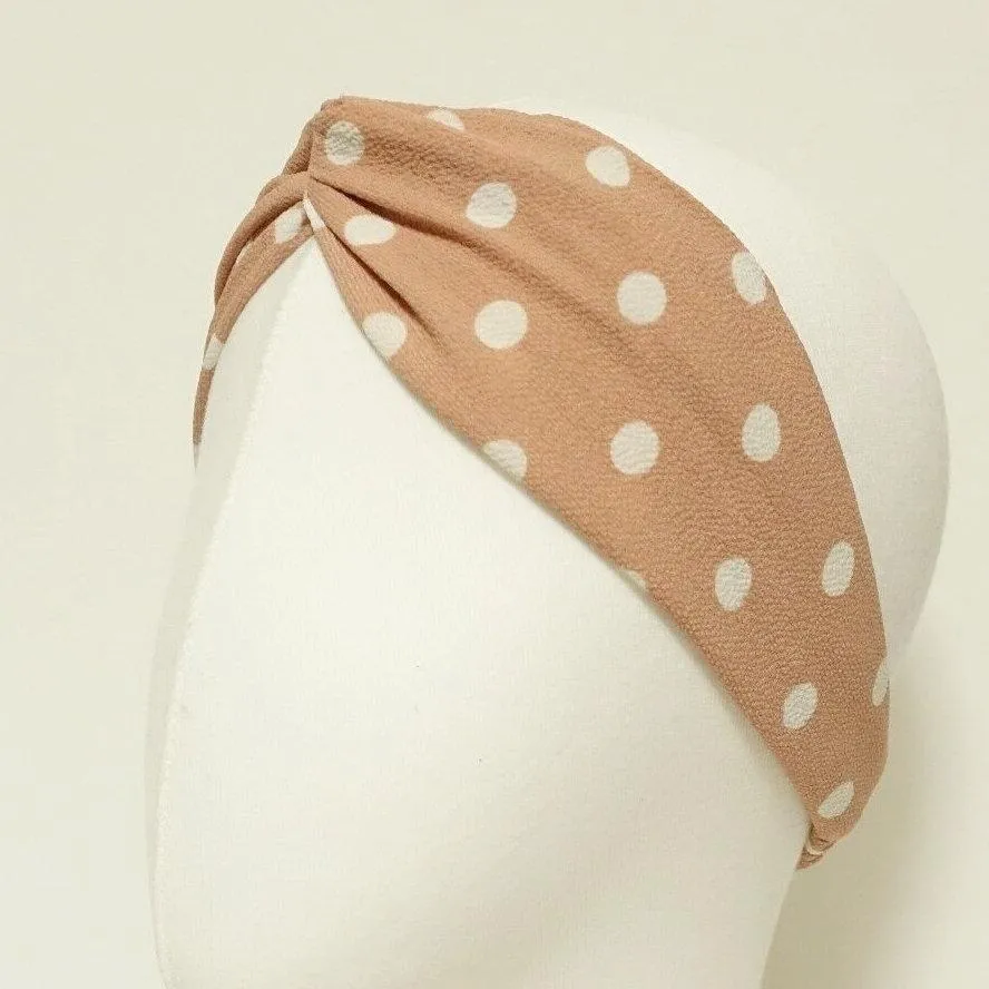 large polka dot fashion headband elastic cross headband women hair accessory