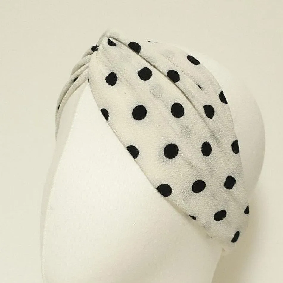 large polka dot fashion headband elastic cross headband women hair accessory