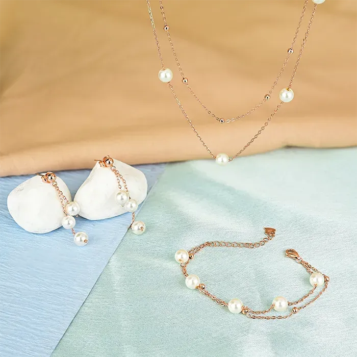 Layered Pearl Jewellery Set