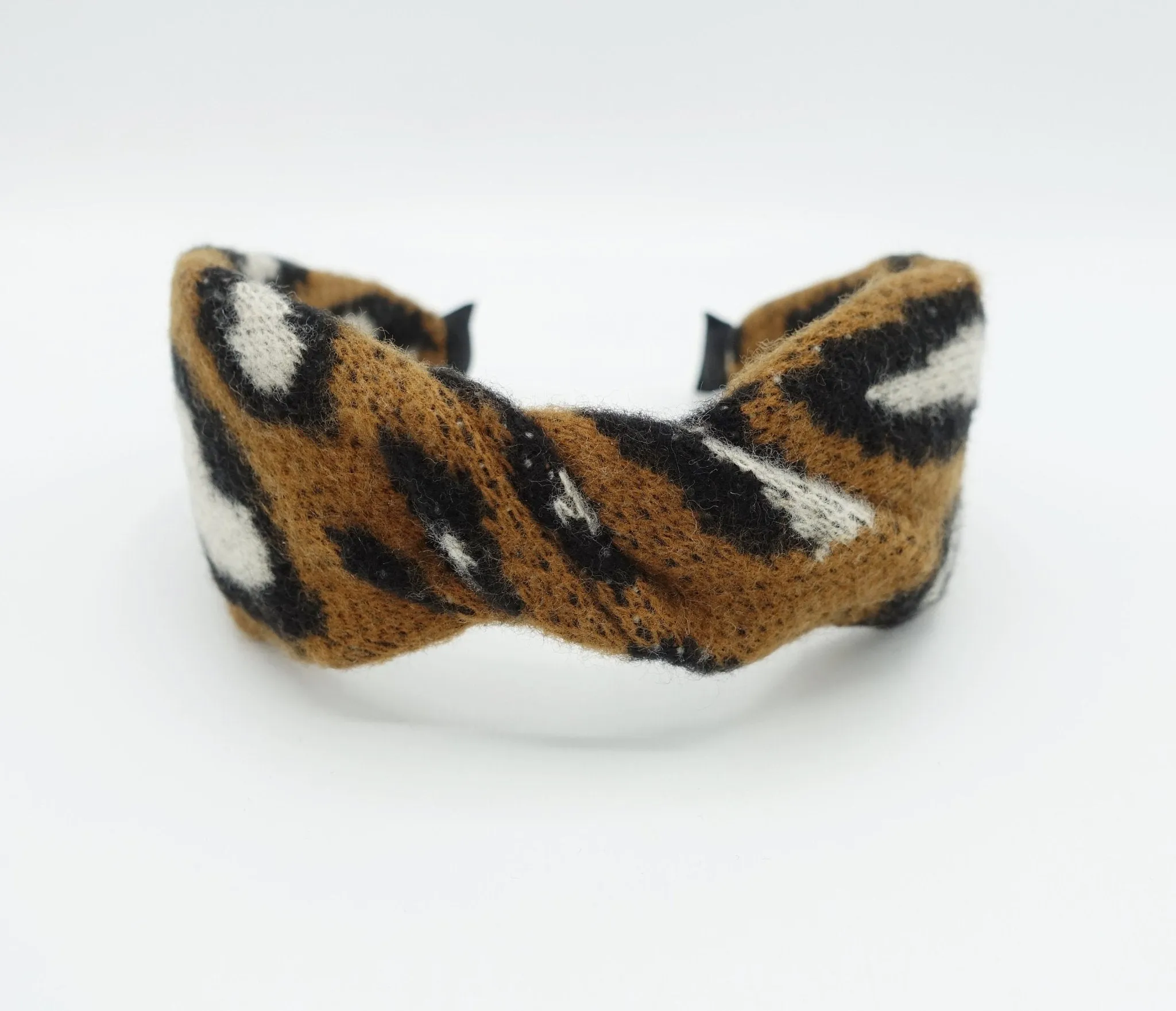 leopard knit twist headband Fall Winter hairband women hair accessory