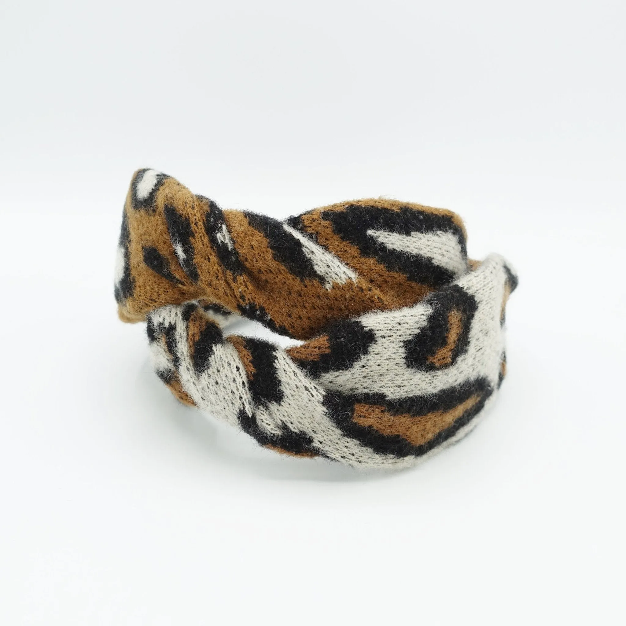 leopard knit twist headband Fall Winter hairband women hair accessory