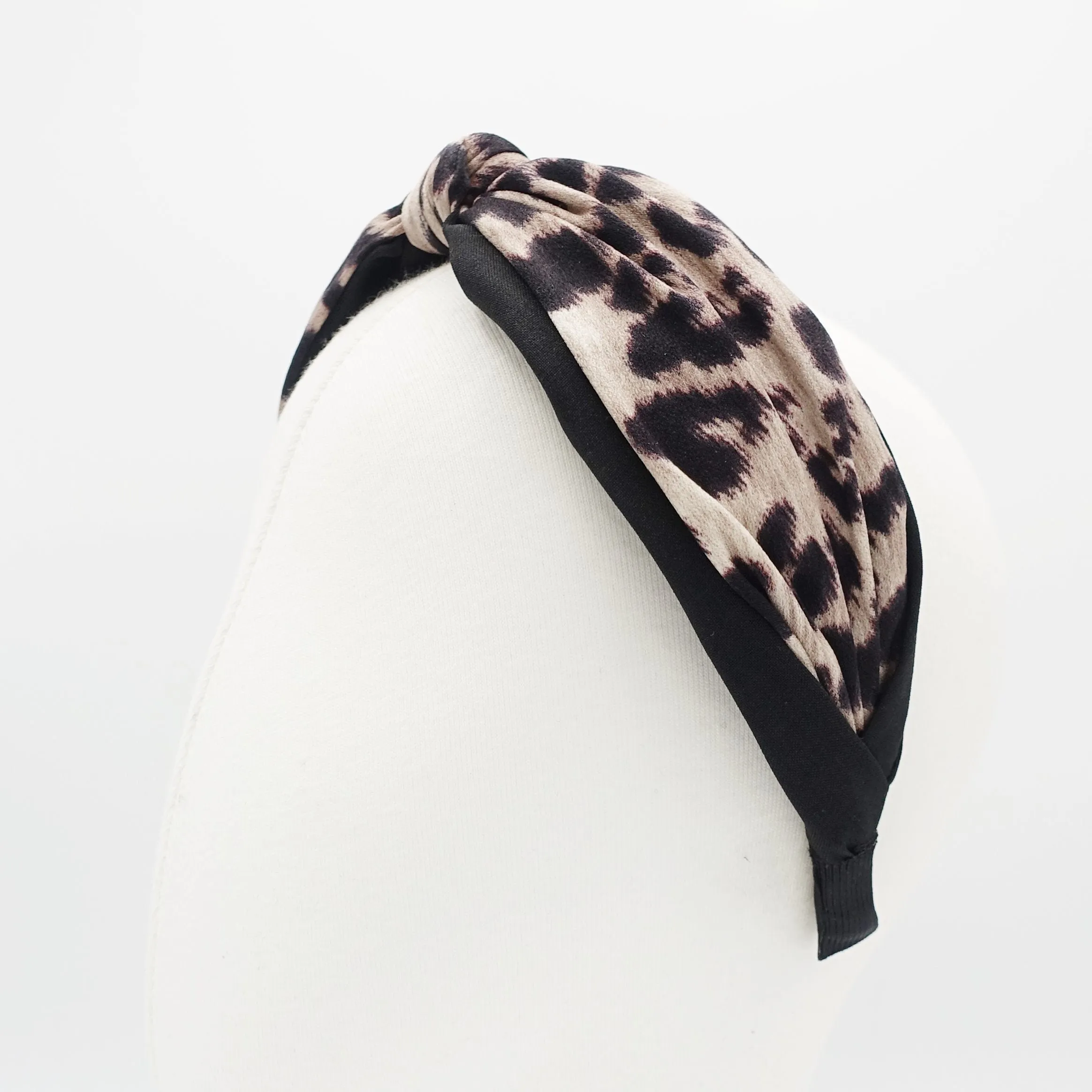 Leopard print headband layered knot hairband woman hair accessory