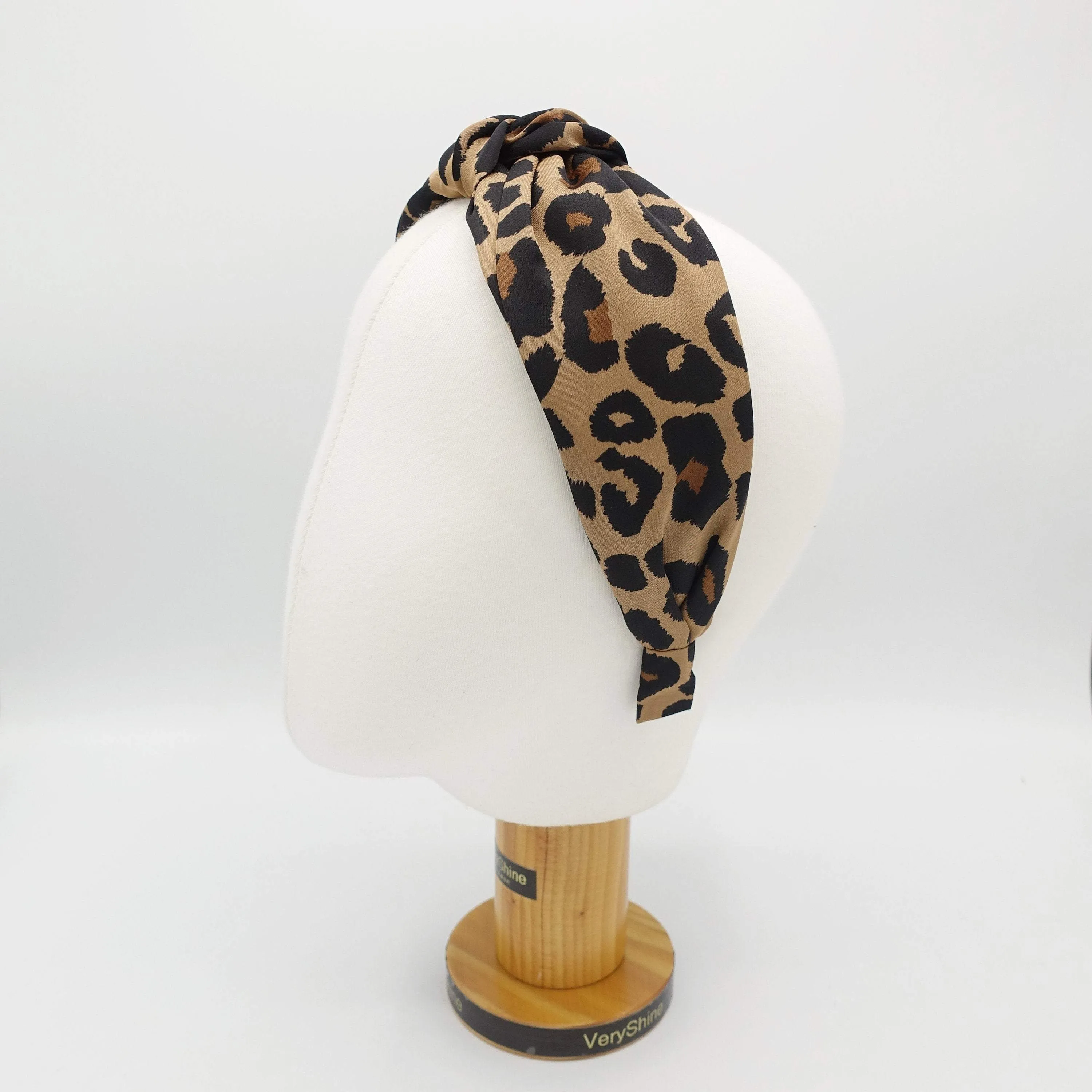 leopard top knot headband animal print hairband for women