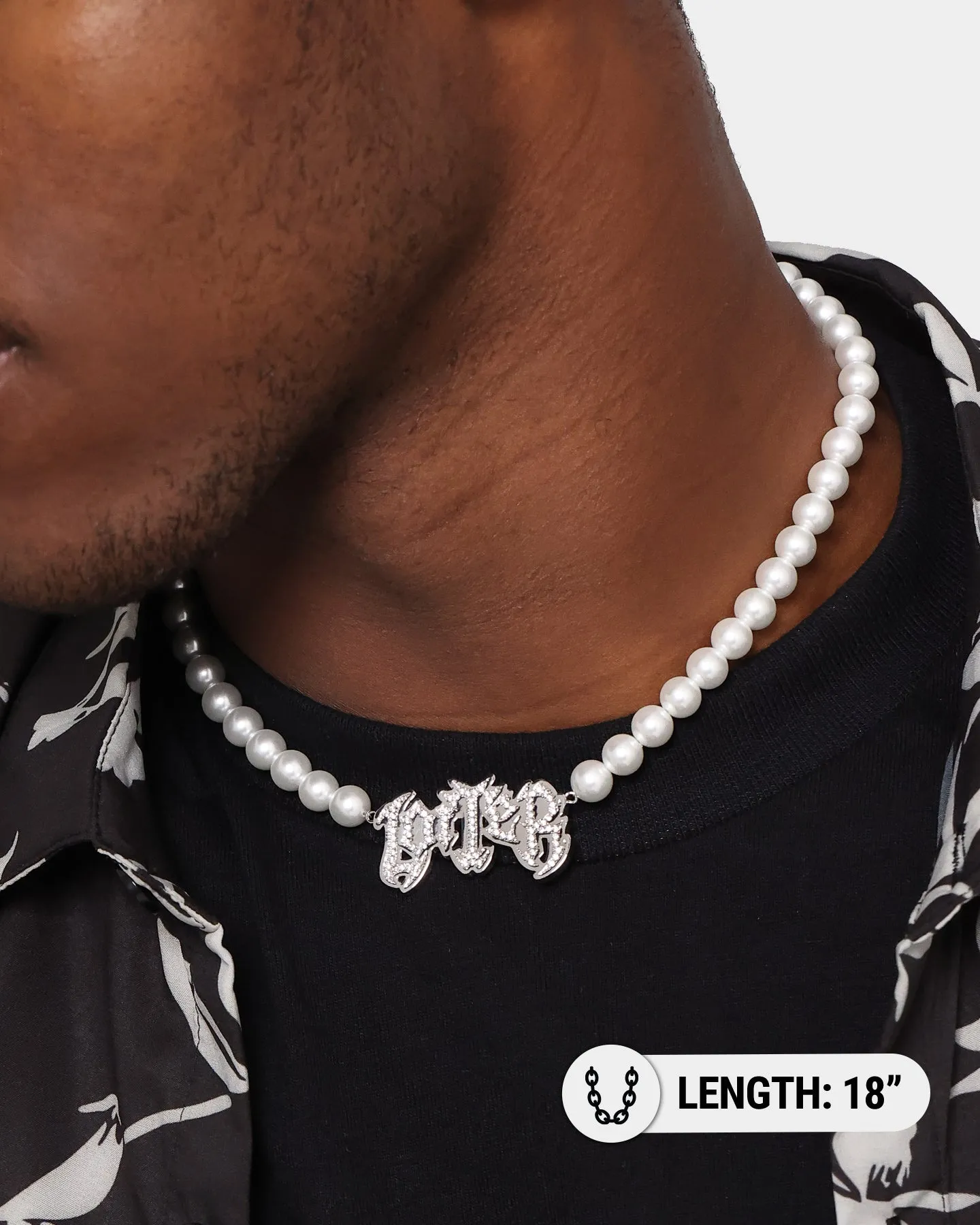 Loiter Pearl Choker Necklace Silver/White