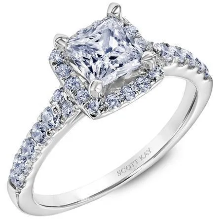 Luminaire Princess Cut Halo Engagement Ring