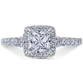 Luminaire Princess Cut Halo Engagement Ring