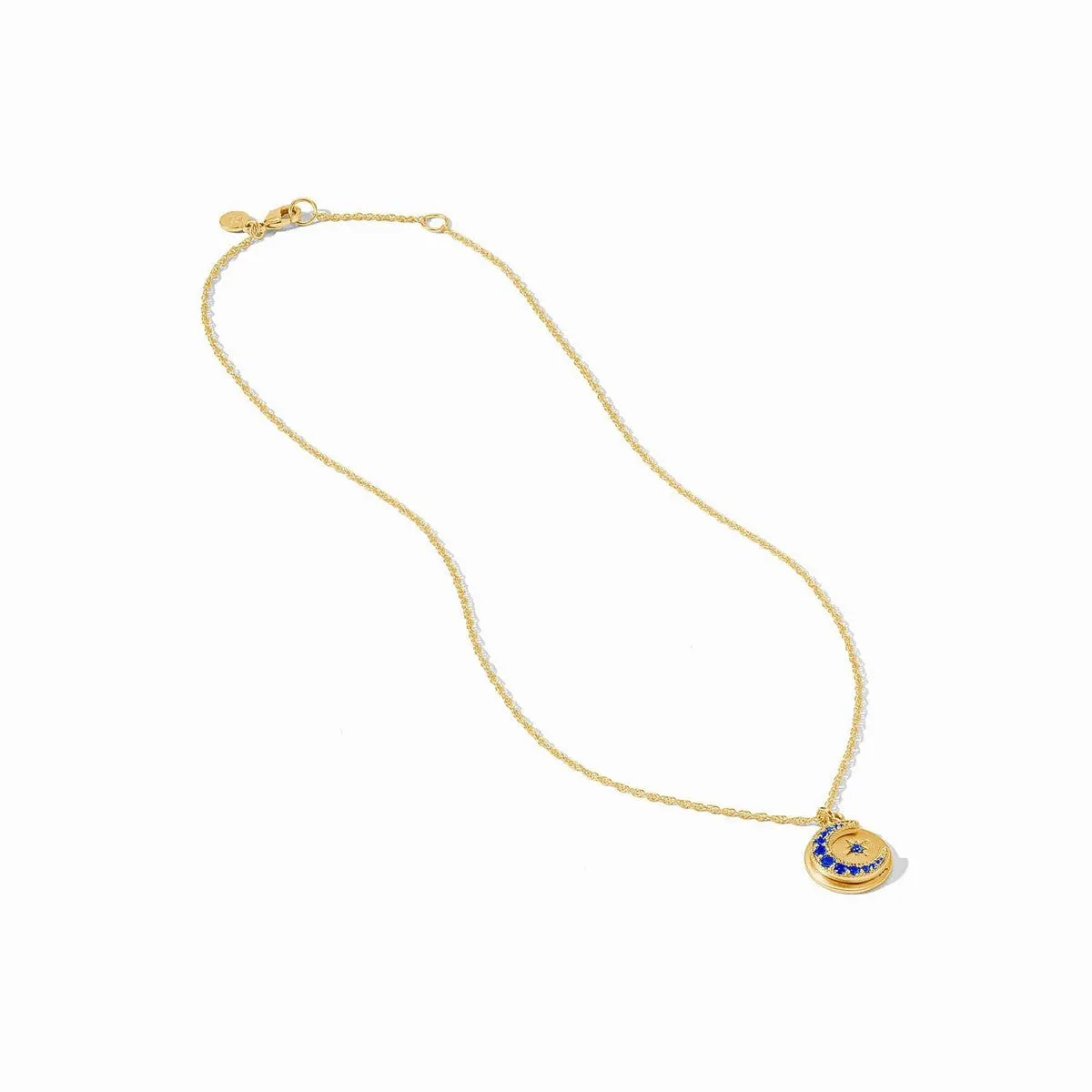 Luna Delicate Charm Necklace - Sapphire Blue