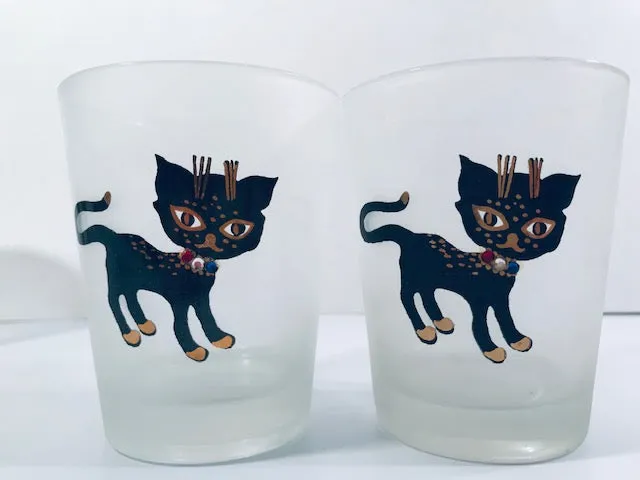 Maida Amour Hipster Siamese Female Kitten Double Old Fashion Glasses (Set of 4)