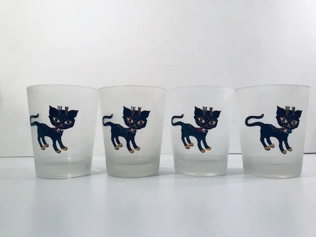 Maida Amour Hipster Siamese Female Kitten Double Old Fashion Glasses (Set of 4)