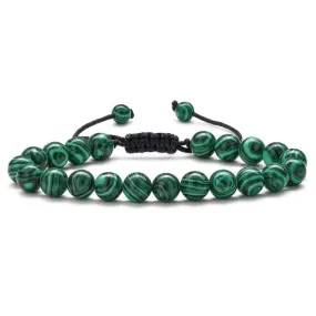 Malachite Beaded Bracelets for Men Green - 8mm Tiger's Eye Stone Beads Bracelet  Natural Matte Agate Onyx Yoga Essential Oils Anxiety Aromatherapy Bracelets Jewelry Birthday Gifts for Men