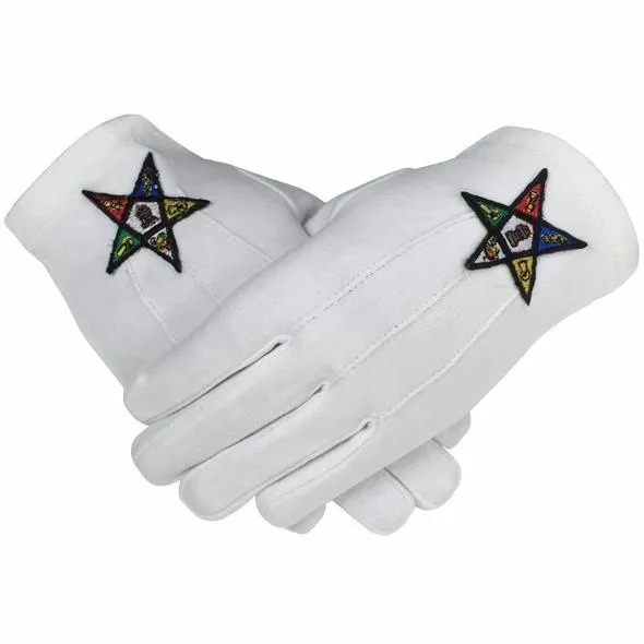 Masonic OES Order of the Eastern Star 100% Cotton Glove  (2 Pairs)