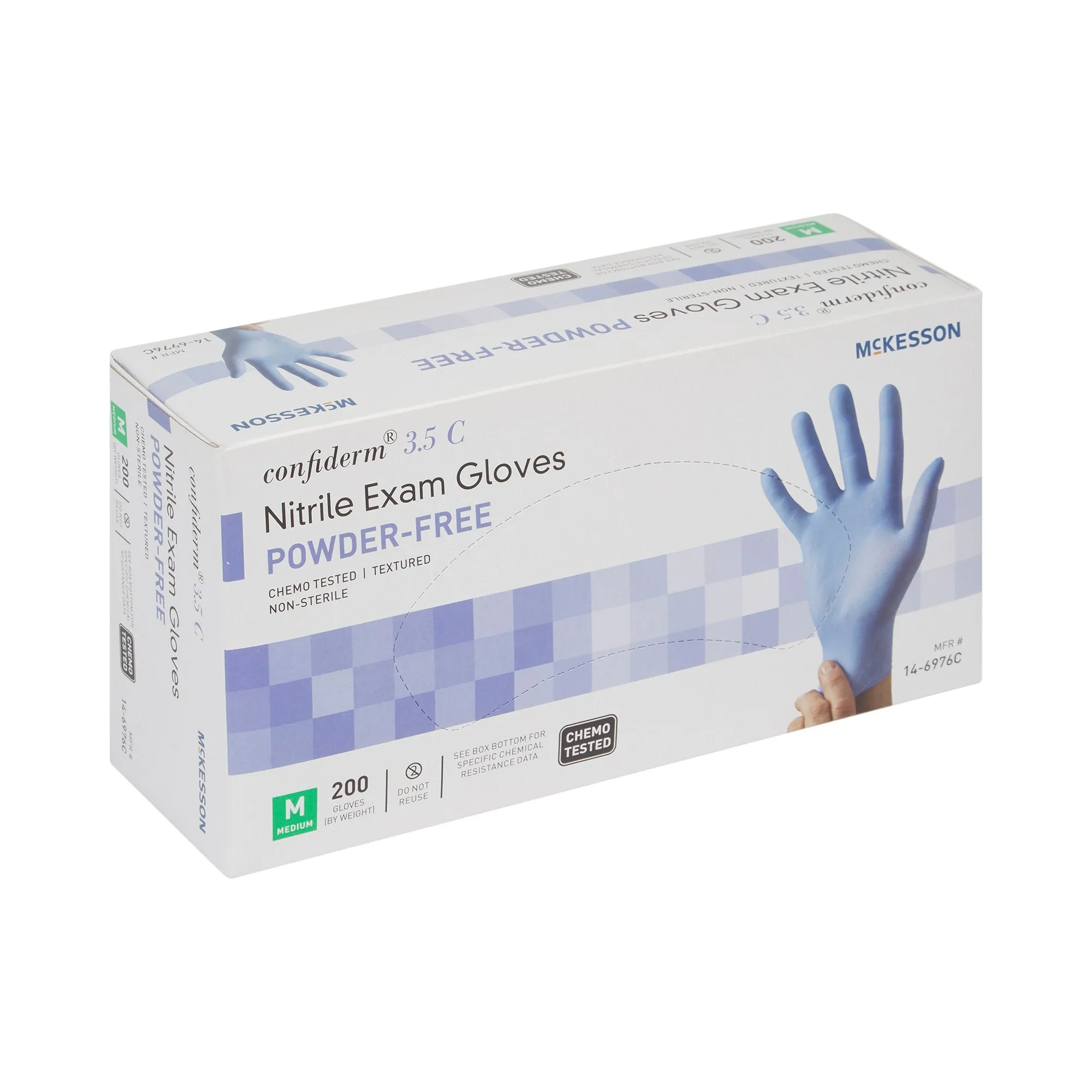 McKesson Confiderm® 3.5C Nitrile Exam Glove, Medium, Blue