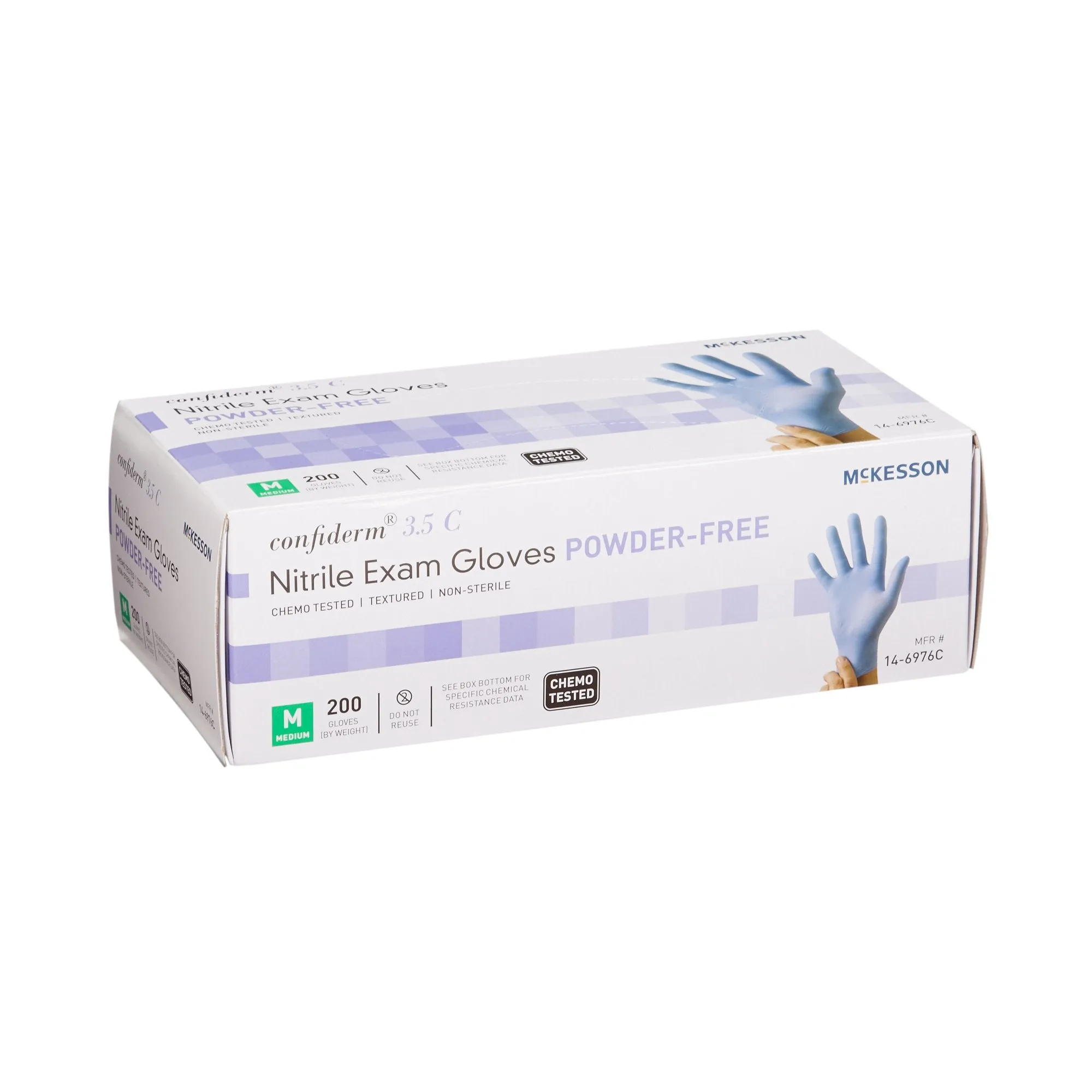 McKesson Confiderm® 3.5C Nitrile Exam Glove, Medium, Blue