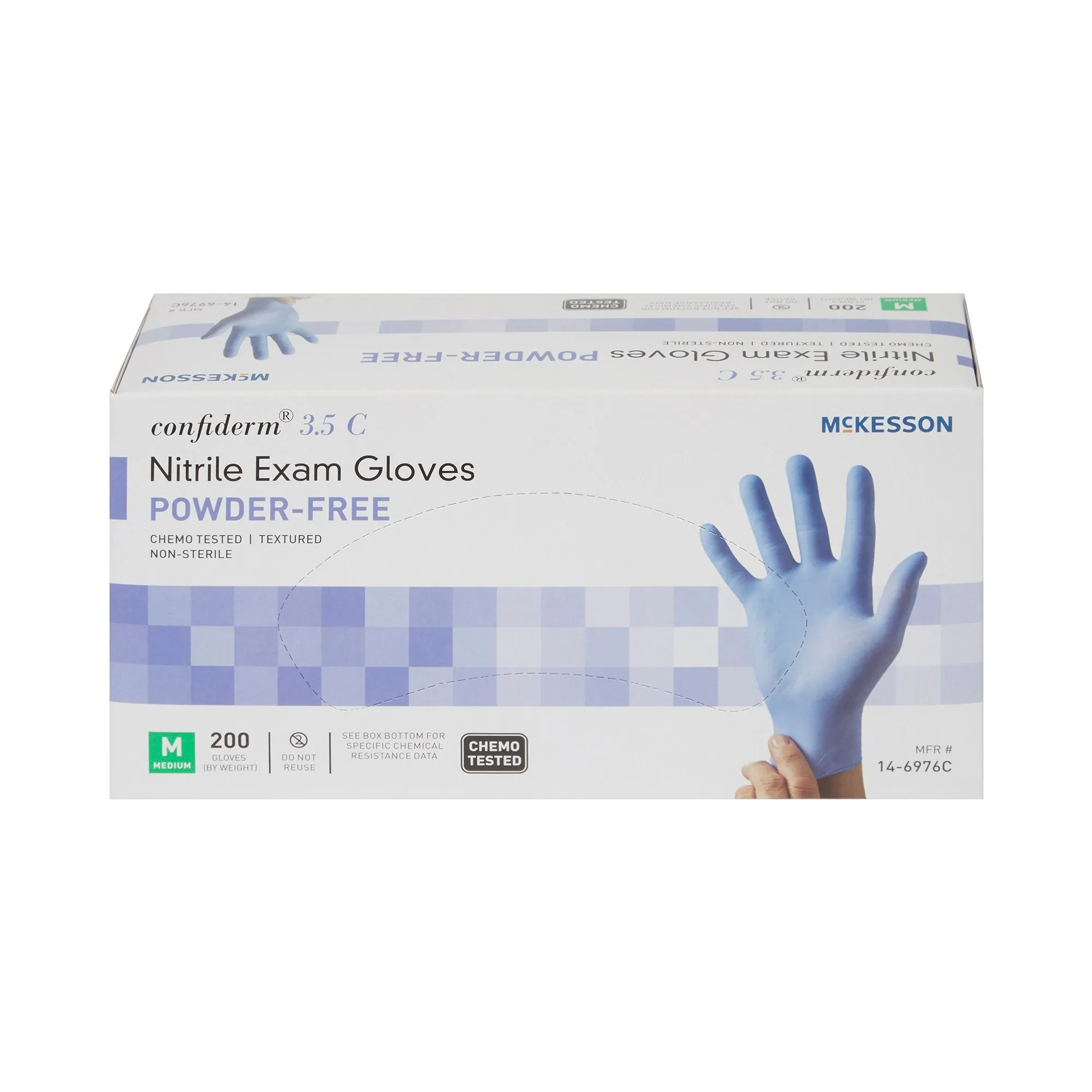 McKesson Confiderm® 3.5C Nitrile Exam Glove, Medium, Blue