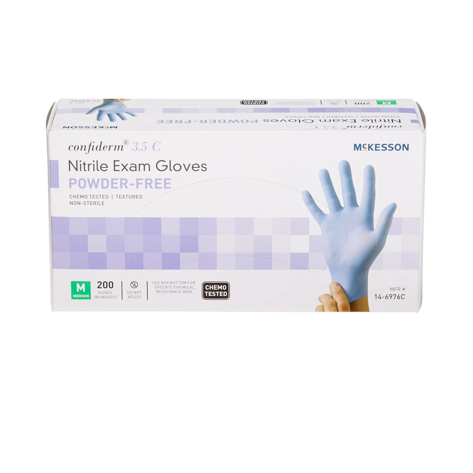 McKesson Confiderm® 3.5C Nitrile Exam Glove, Medium, Blue