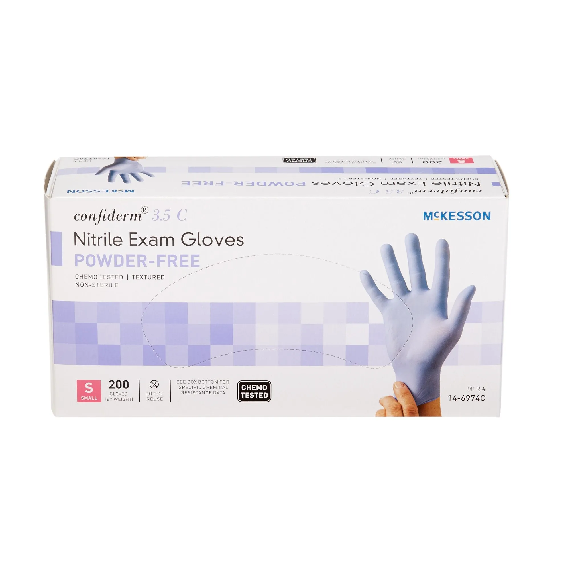 McKesson Confiderm® 3.5C Nitrile Exam Glove, Small, Blue