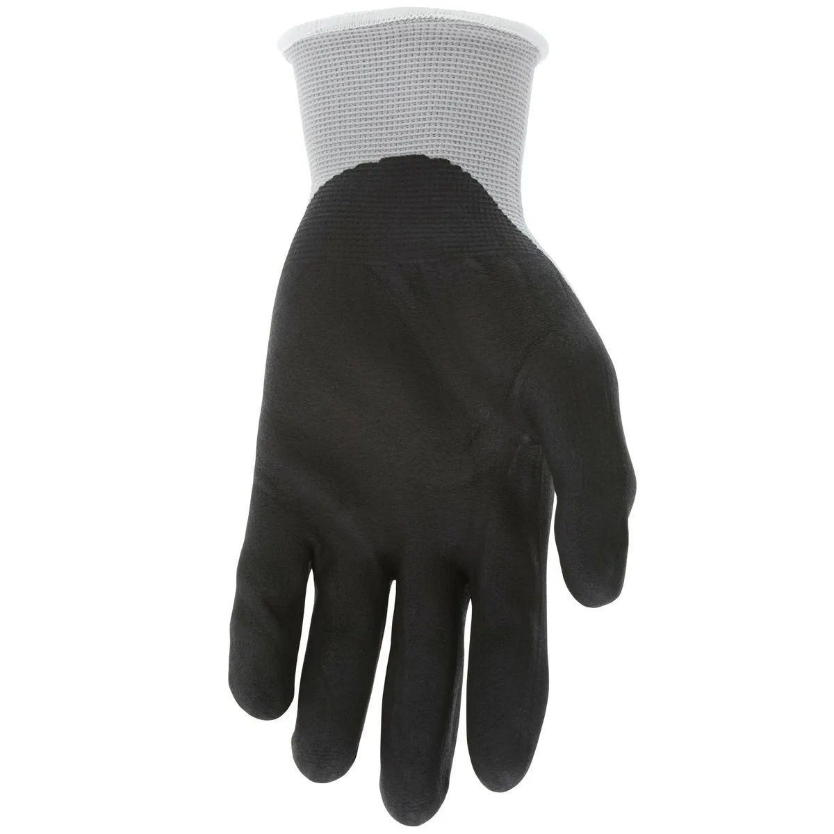 MCR Safety NXG Work Gloves, 13 Gauge Gray Nylon, Black Nitrile Foam Coated Palm, 9673