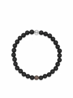 Men's Grey Diamond Wristband with Onyx