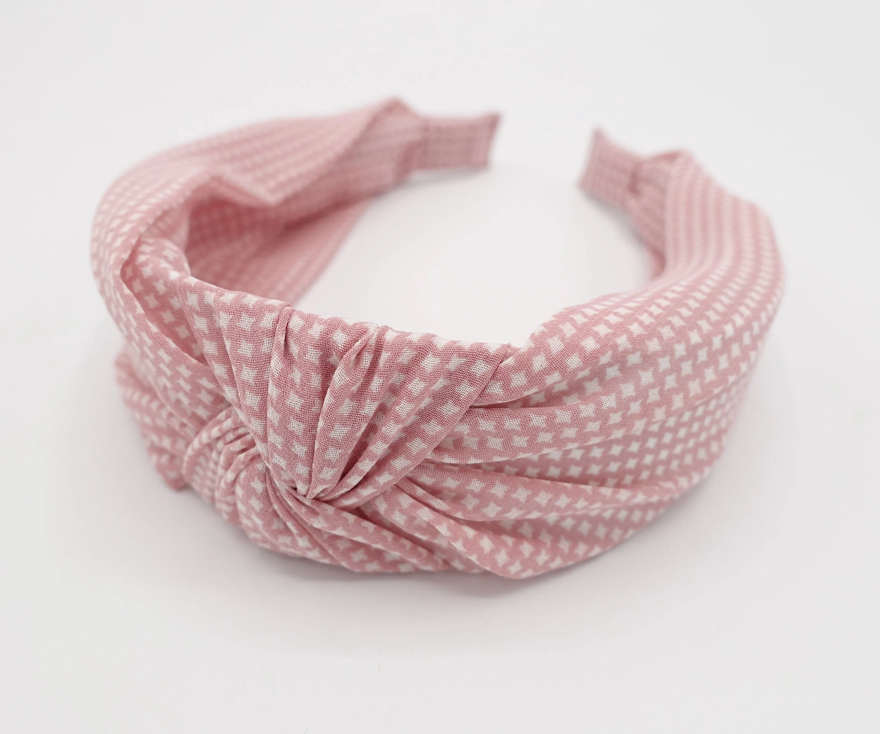 micro houndstooth knot headband chiffon hairband for women