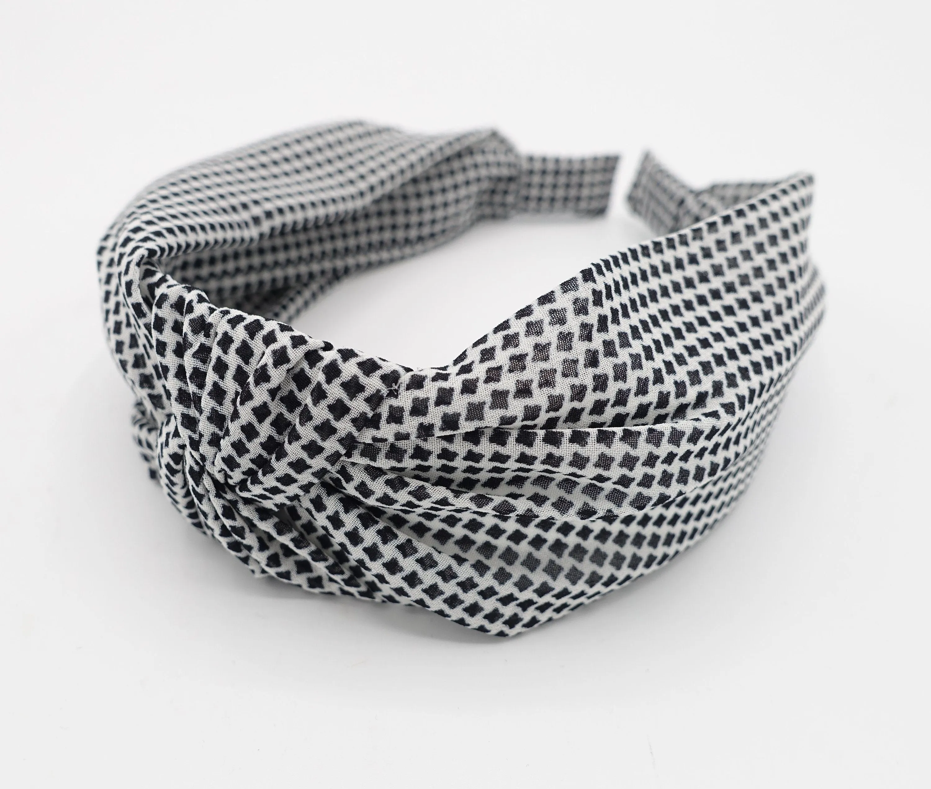 micro houndstooth knot headband chiffon hairband for women