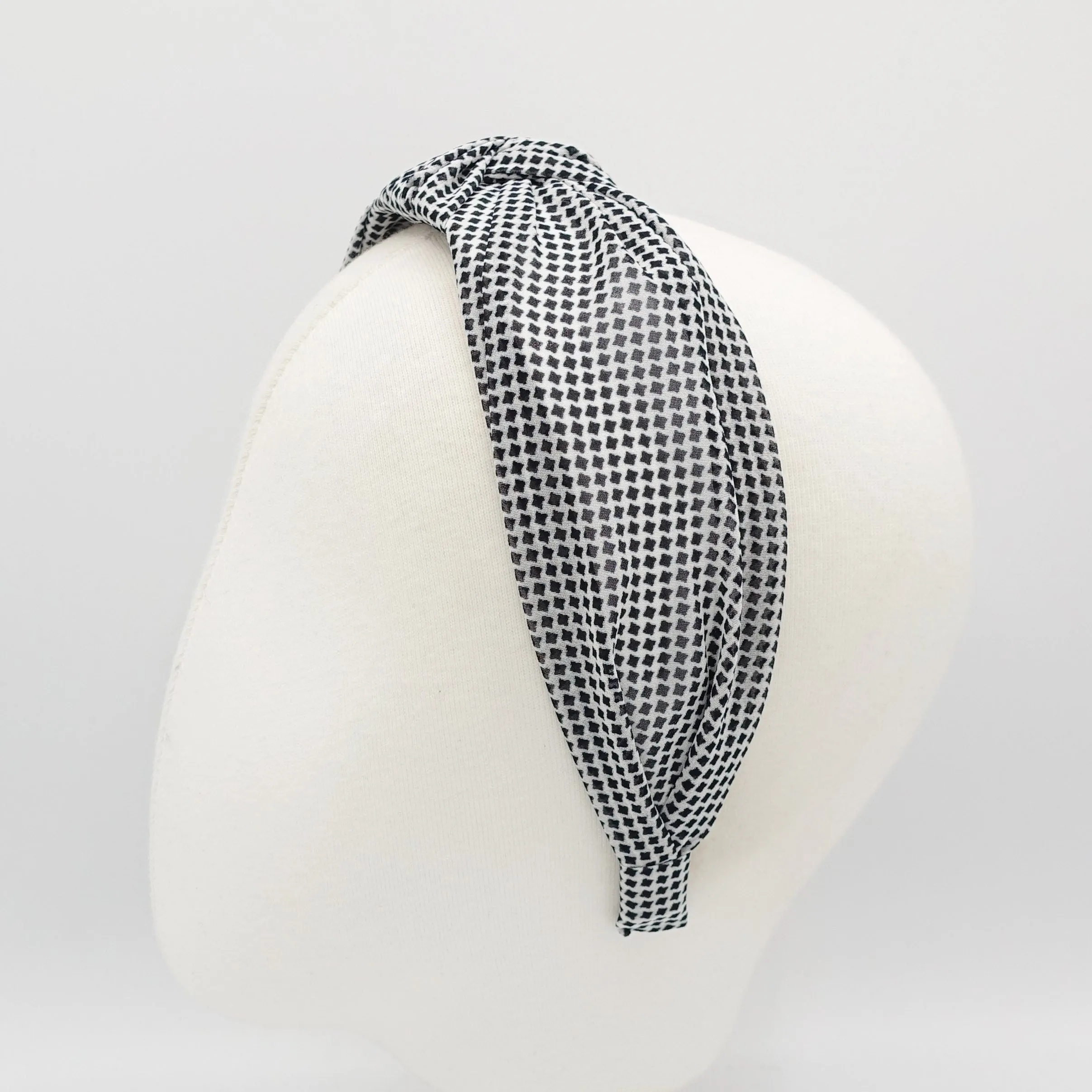 micro houndstooth knot headband chiffon hairband for women