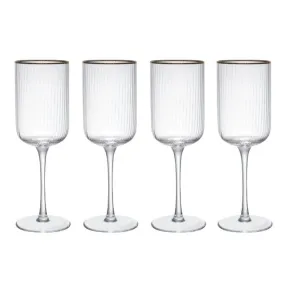 Mikasa Sorrento 4-Piece Crystal Red Wine Glass Set, 450ml