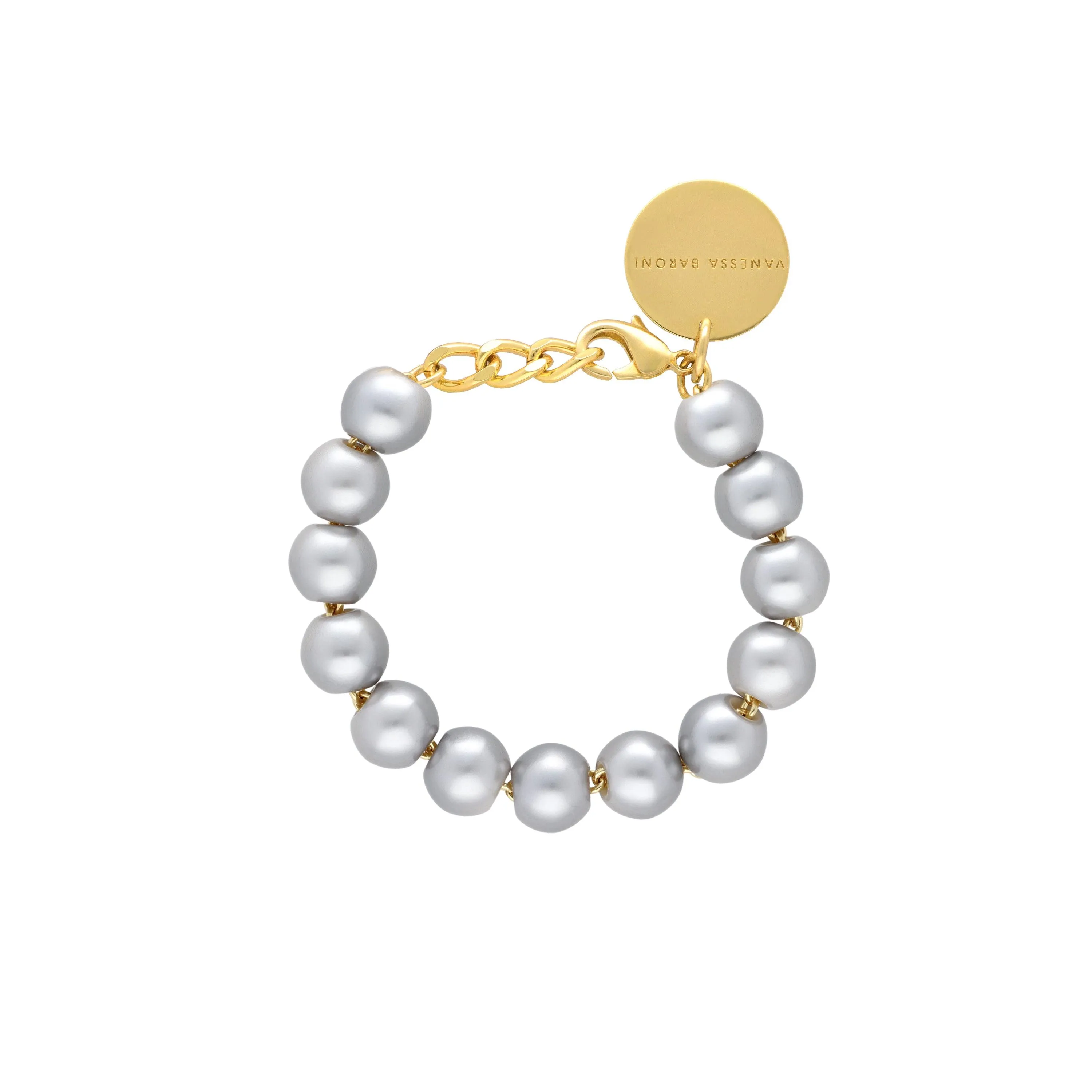 Mini Beads Bracelet Grey Pearl