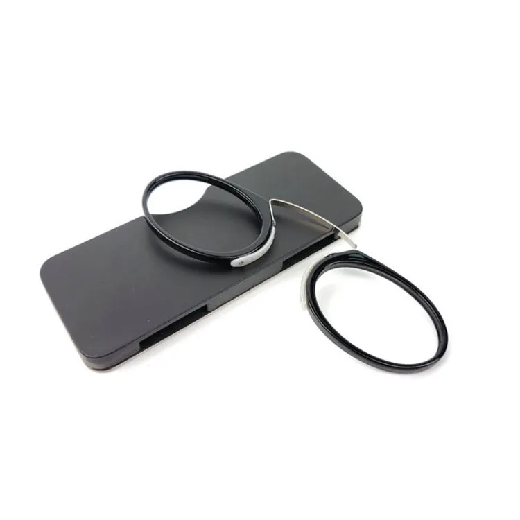 Mini Clip Nose Style Presbyopic Glasses without Temples, Positive Diopters: 3.50(Black)