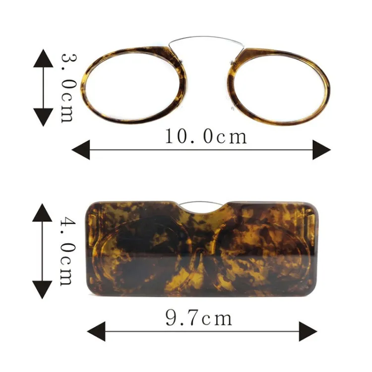 Mini Clip Nose Style Presbyopic Glasses without Temples, Positive Diopters: 3.50(Black)