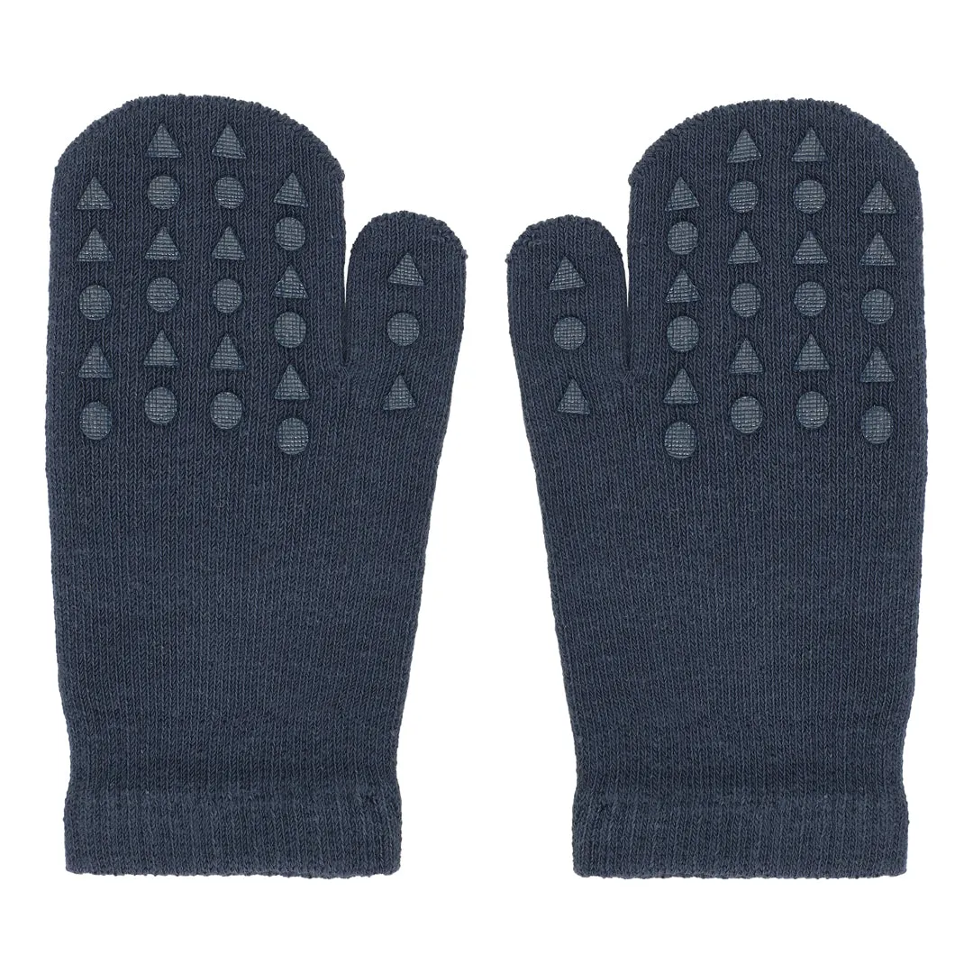 Mittens with non-slip grip - Organic Cotton - Navy Blue