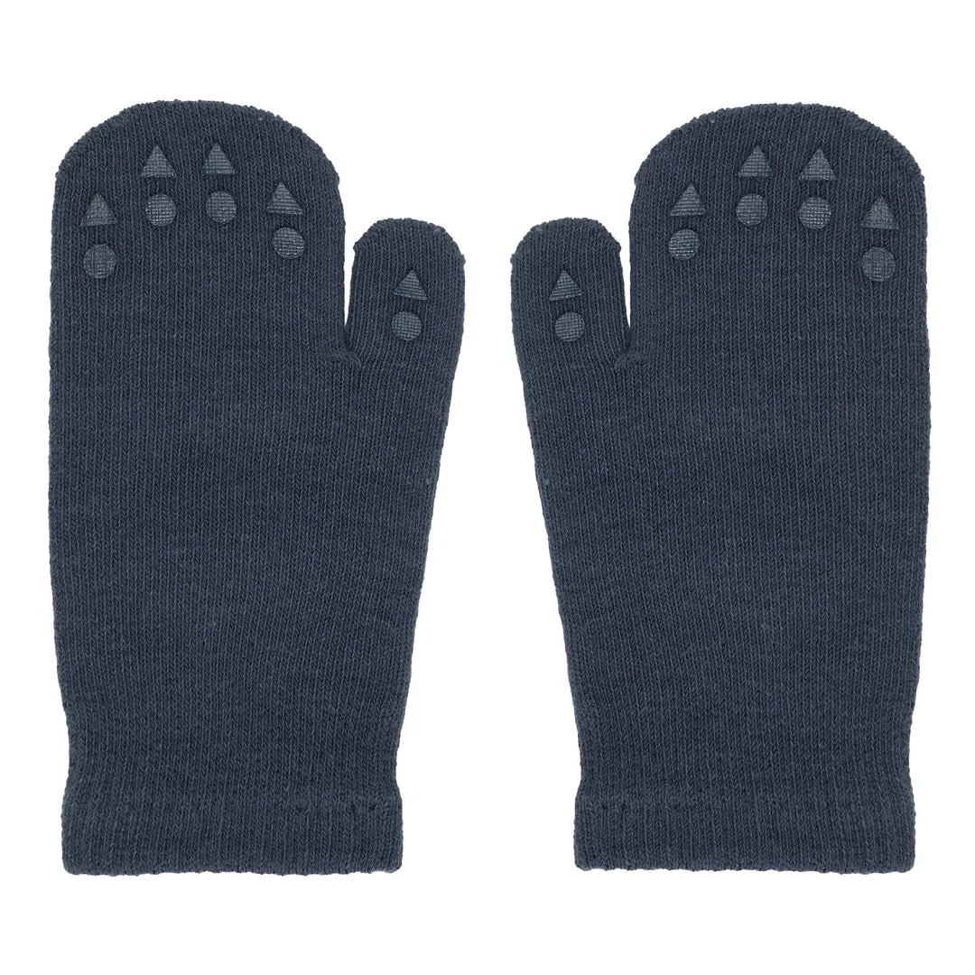 Mittens with non-slip grip - Organic Cotton - Navy Blue