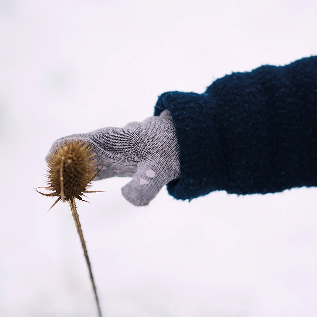 Mittens with non-slip grip - Organic Cotton - Navy Blue