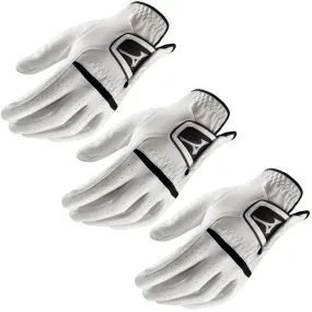 Mizuno Comp Leather Golf Glove - White - 3 Pack