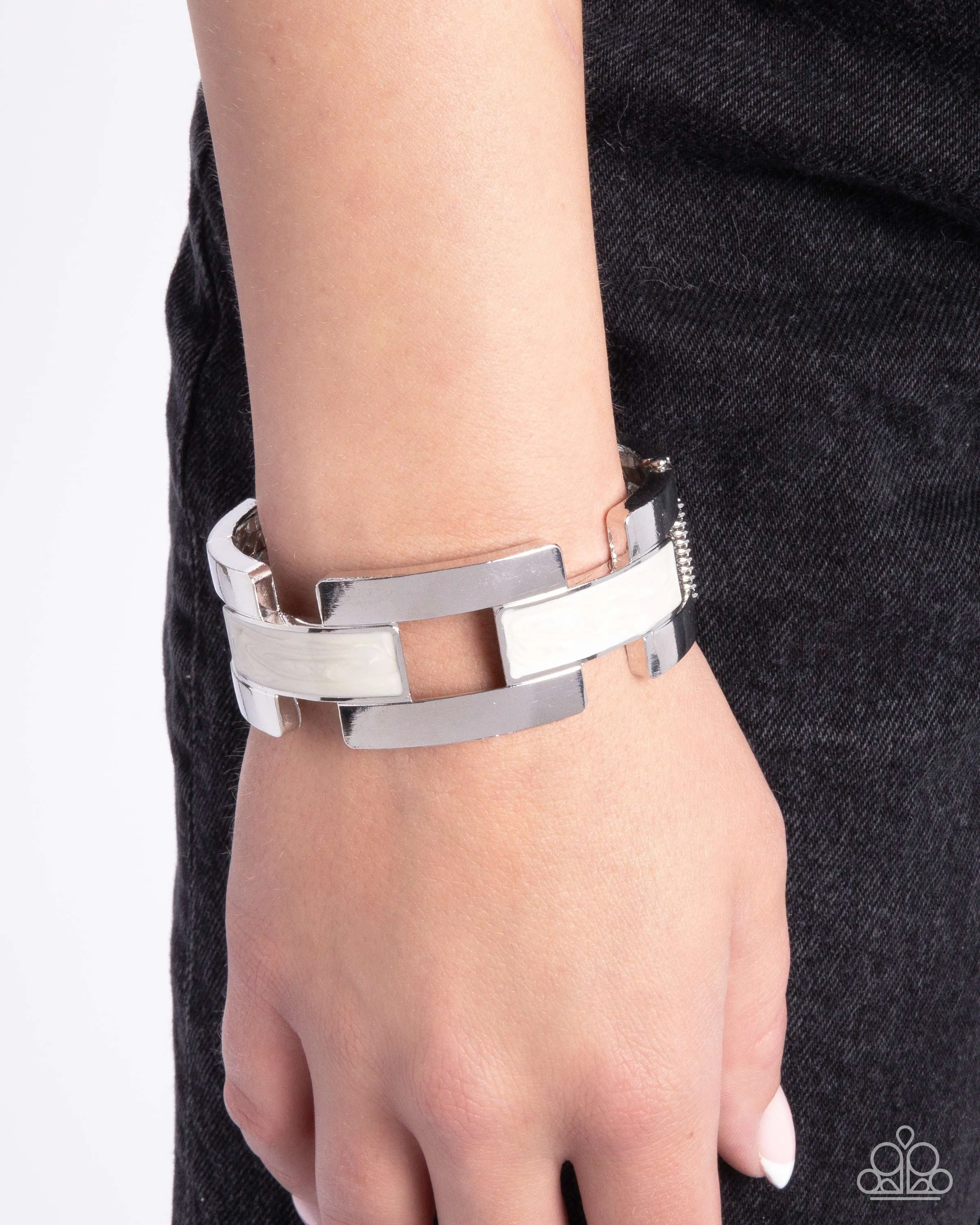 Modern Merger - White Bracelet