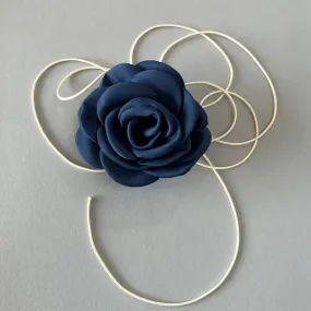 Multiflower - Satin - 9 cm - Navy Blue