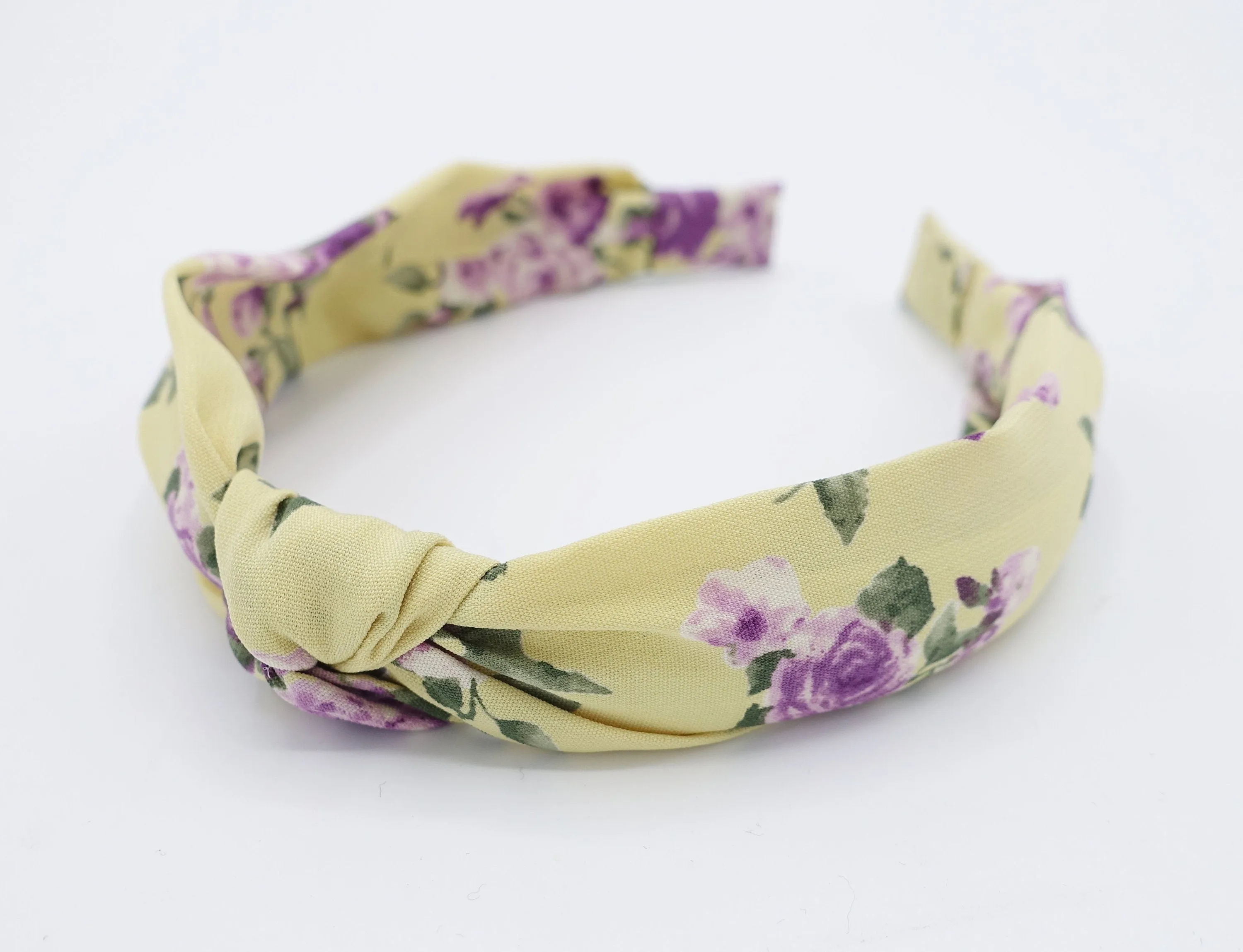 narrow headband flower vine print knotted headband floral thin hairband women hair accessory