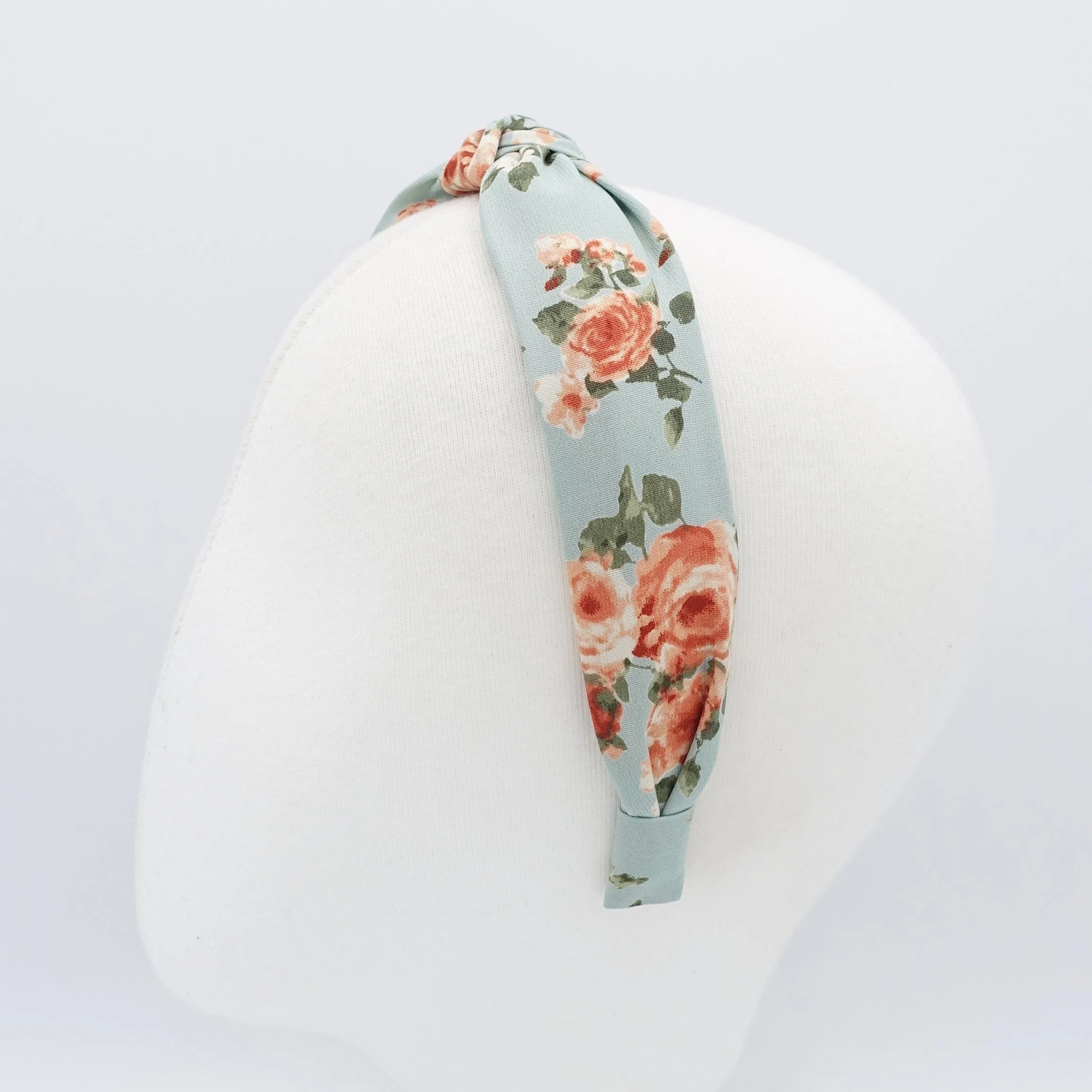 narrow headband flower vine print knotted headband floral thin hairband women hair accessory