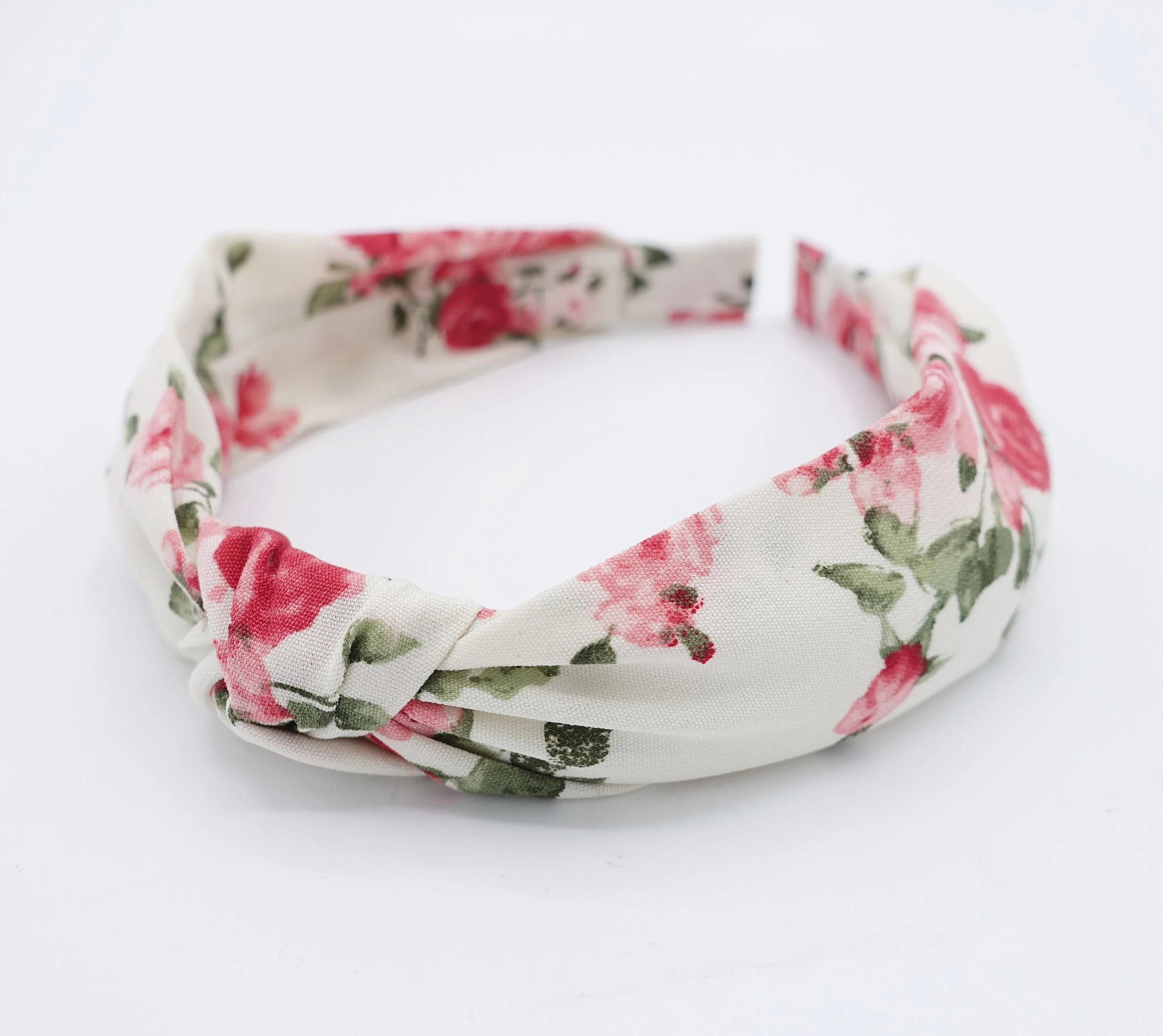 narrow headband flower vine print knotted headband floral thin hairband women hair accessory