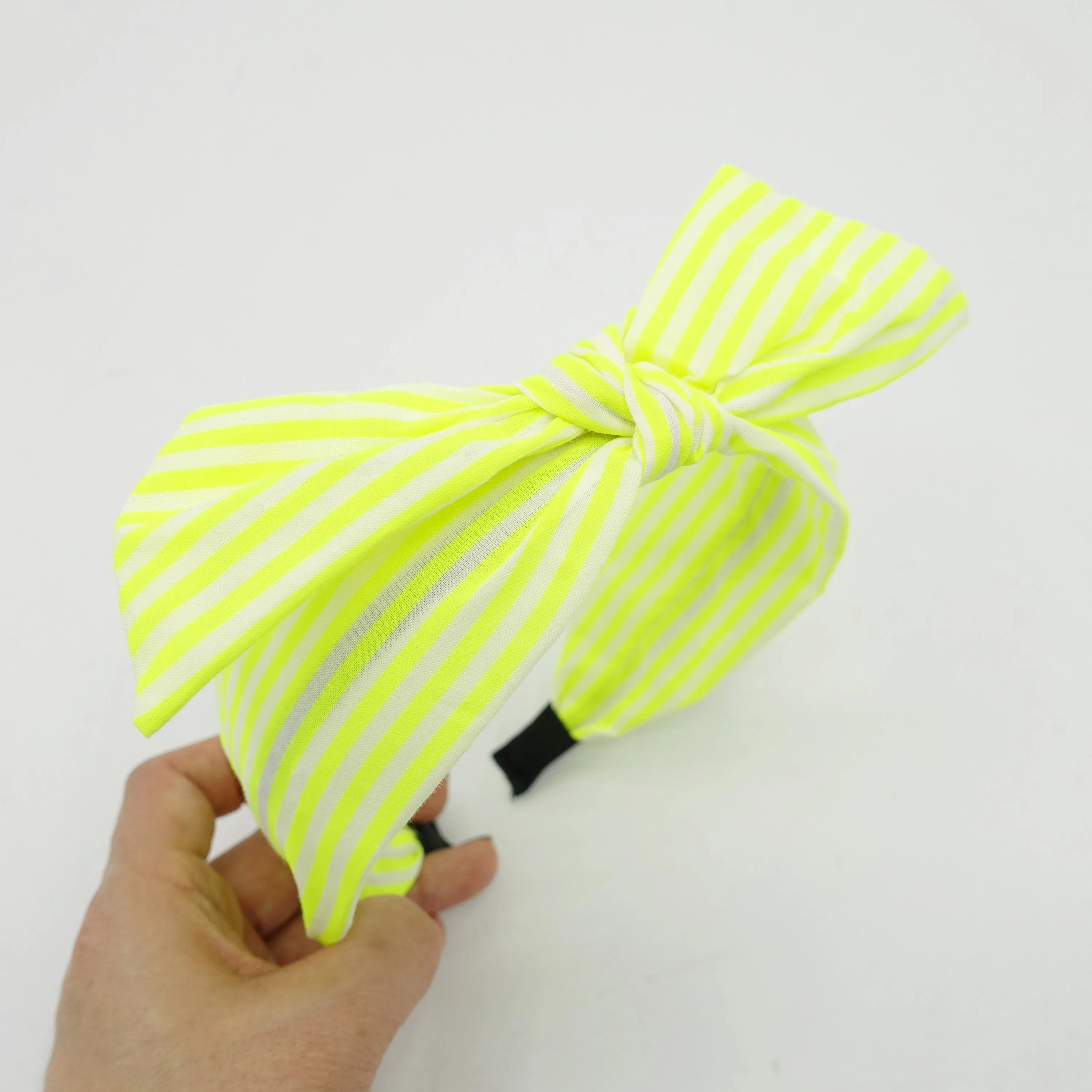 neon stripe knot headband wire bow hairband women hair accessory